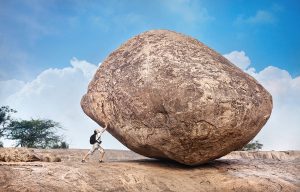 pousser un rocher